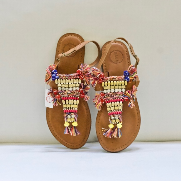 Free People Vegan Tulum Embellished Sandals 7/7.5 - Picture 4 of 7